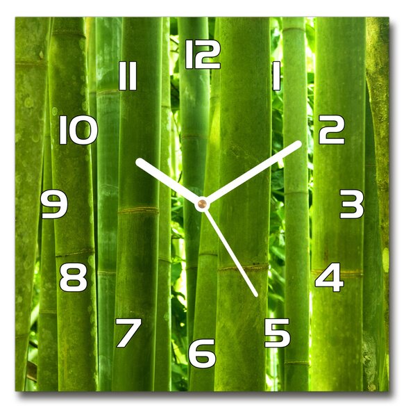 Ceas perete din sticlă pătrat Bambus