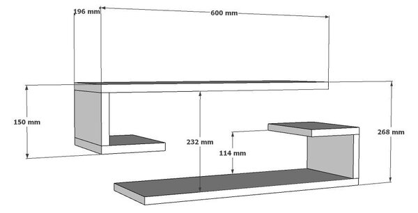 Set 2 bucati polite de perete KELVORO, alba