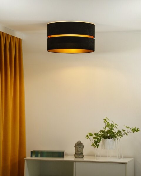 Plafonieră Duolla DUO 1xE27/40W/230V d. 40 cm negru/auriu