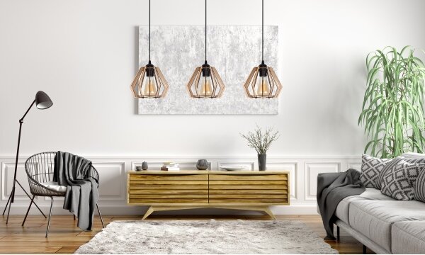 Lustră pe cablu BERGO 3xE27/60W/230V neagră