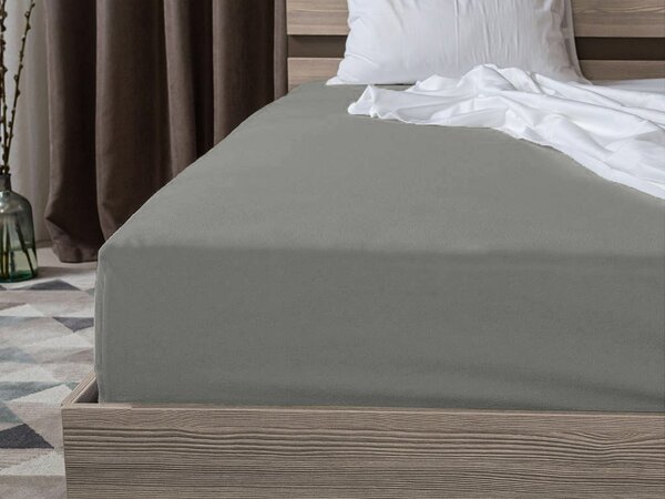 Cearsaf Jersey gri 90 x 200 cm