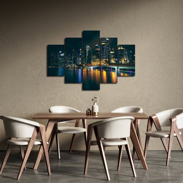 Tablou - Singapore noaptea (150x105 cm)