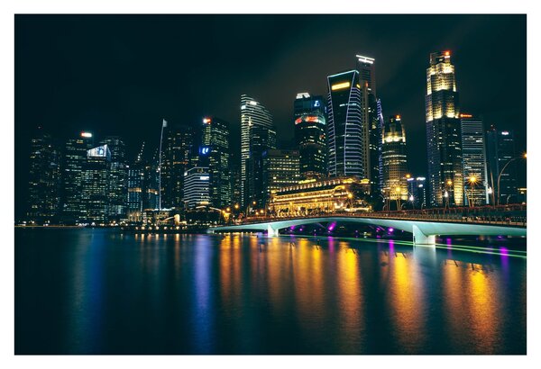 Tablou - Singapore noaptea (90x60 cm)