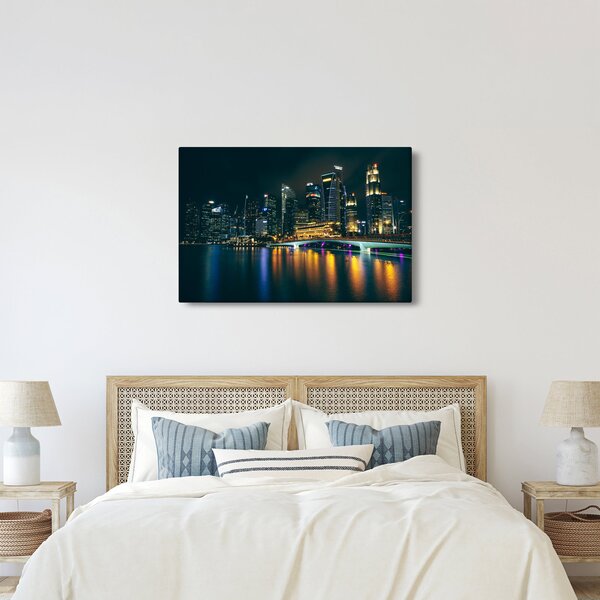 Tablou - Singapore noaptea (90x60 cm)