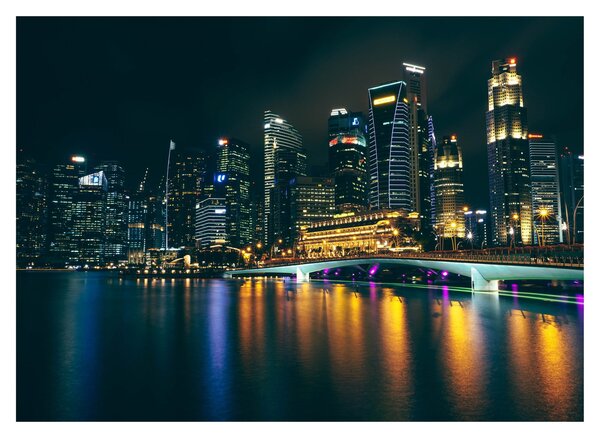 Tablou - Singapore noaptea (70x50 cm)