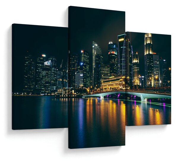 Tablou - Singapore noaptea (90x60 cm)