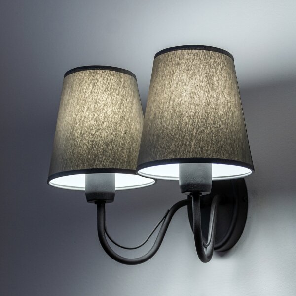 Aplica de perete MALBO 2xE27/15W/230V gri/negru