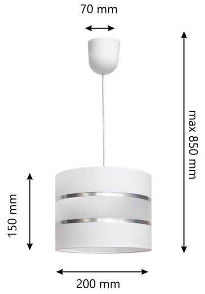 Lustră pe cablu HELEN 1xE27/15W/230V albă