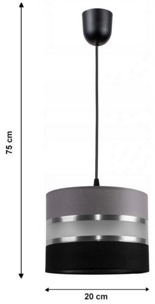 Lustră pe cablu CORAL S 1xE27/60W/230V negru-gri