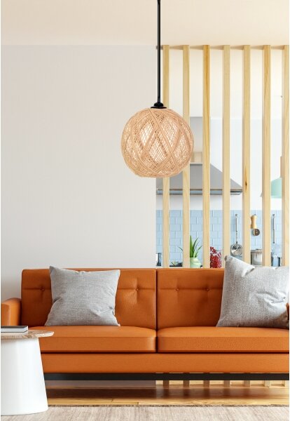 Lustră pe cablu JUTE 1xE27/60W/230V bej
