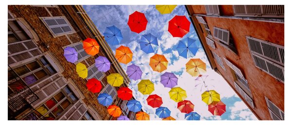 Tablou - Umbrele colorate (120x50 cm)