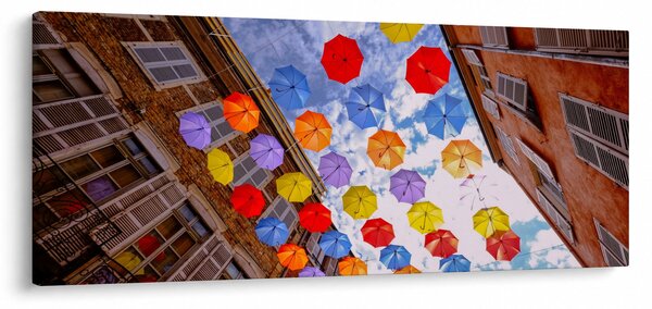 Tablou - Umbrele colorate (120x50 cm)