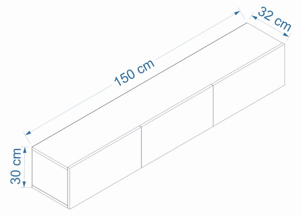 Comoda TV NEXIRA 150 cm, alb