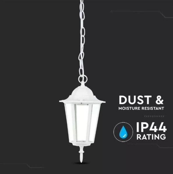 Lustră de exterior pe lanț 1xE27/40W/230V IP44 albă