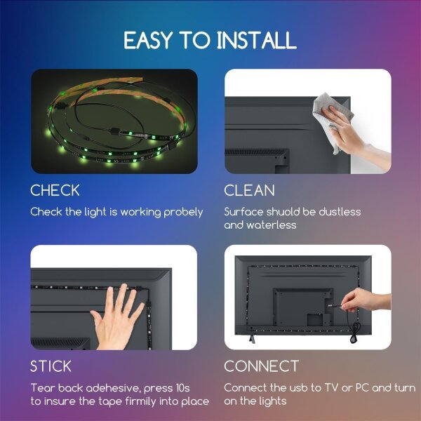 SET 4x bandă LED RGB dimabilă 0,5m LED/2,5W/5V IP65 Aigostar + telecomandă