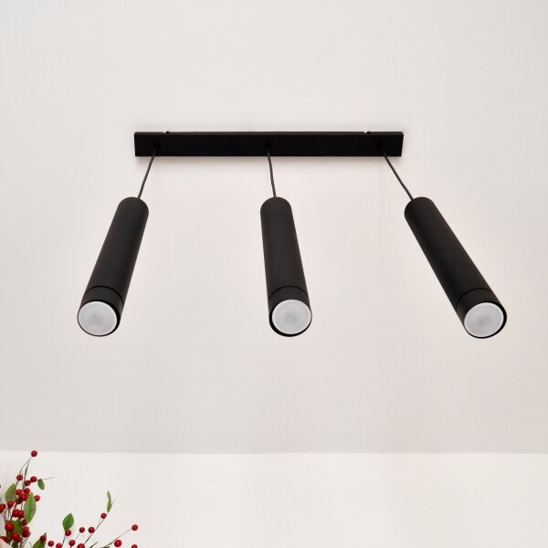 Lustră LED pe cablu TUBA 3xGU10/4,8W/230V neagră