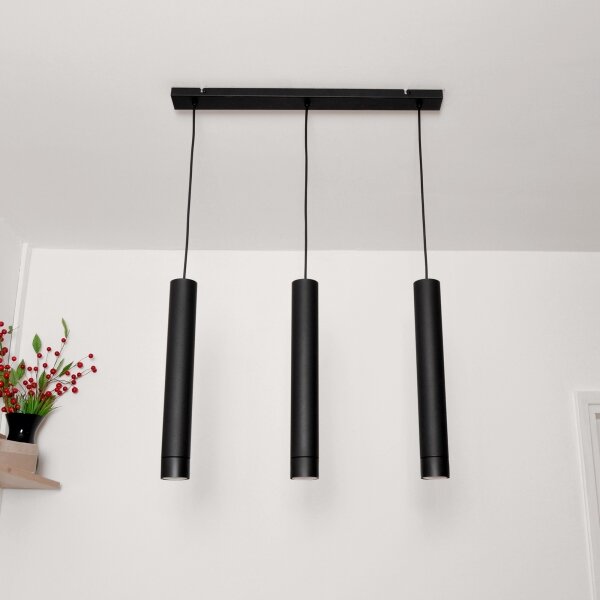 Lustră LED pe cablu TUBA 3xGU10/4,8W/230V neagră