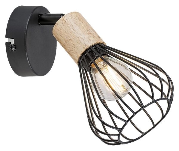 Spot de perete FARFALLE 1xE14/25W/230V negru/fag Rabalux 3147