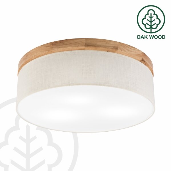 Plafonieră Brilagi BELLADONNA 3xE27/15W/230V d. 50 cm crem/stejar
