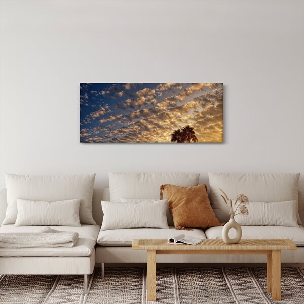 Tablou - Palmieri între nori (120x50 cm)