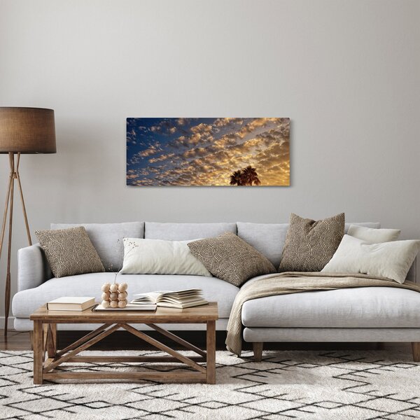 Tablou - Palmieri între nori (120x50 cm)