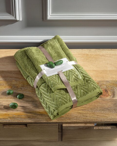 Set de prosoape Terry 3 buc. moss green