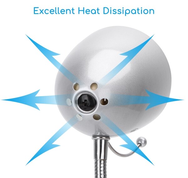 Aigostar - Lampă de masă cu clemă 1xE27/11W/230V argintiu/crom