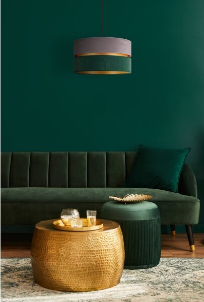 Lustră pe cablu Duolla DUO 1xE27/15W/230V d. 40 cm gri/verde/auriu