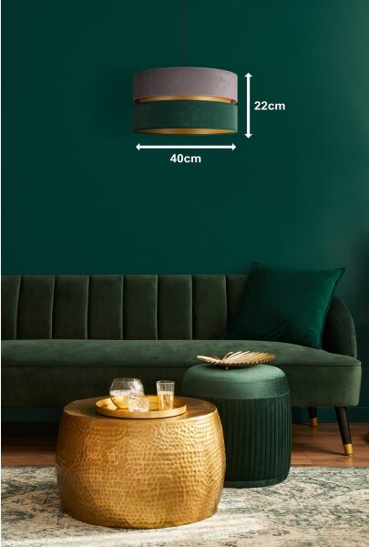 Lustră pe cablu Duolla DUO 1xE27/15W/230V d. 40 cm gri/verde/auriu
