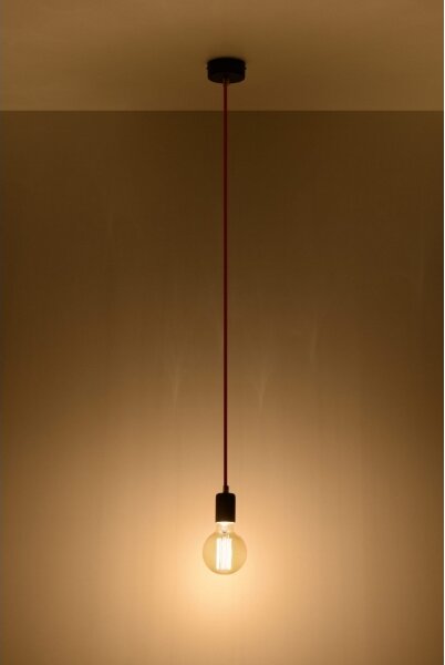 Lustră pe cablu EDISON 1xE27/60W/230V negru