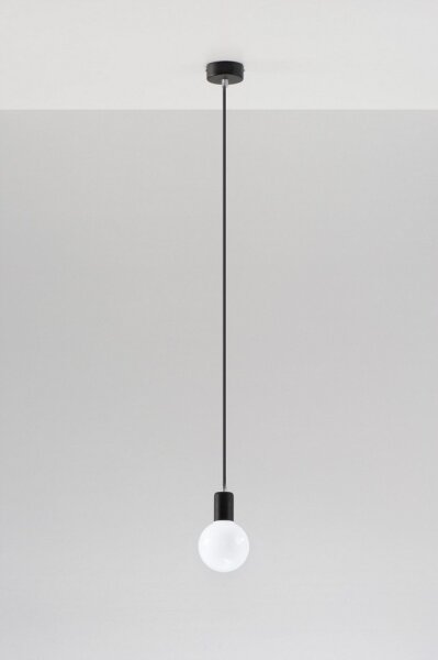 Lustră pe cablu EDISON 1xE27/60W/230V negru