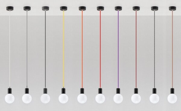 Lustră pe cablu EDISON 1xE27/60W/230V negru