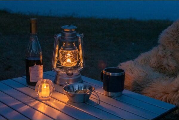 Lampă cu gaz lampant LANTERN 24,5 cm argintiu Brilagi