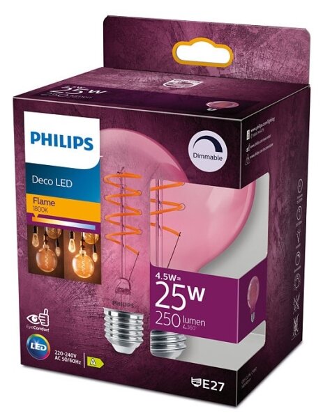 Bec LED dimabil Philips DECO G93 E27/4,5W/230V 1800K