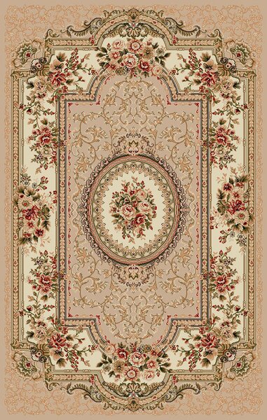 Covor Clasic Sufragerie, Model Lotos 571 110, Bej Dreptunghi, 80x150