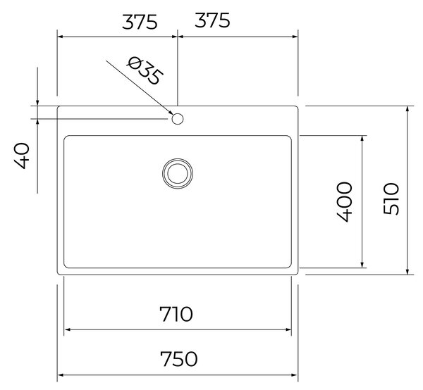 Teka Forline chiuvetă cu accesorii 75x51 cm oţel 115000083
