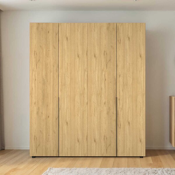 Dulap Haine Adore Oryana cu 4 usi cu rafturi si umerasi, 180x210x62 cm