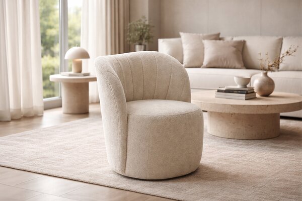 Fotoliu relaxare Soya - boucle bej Catch Me 02