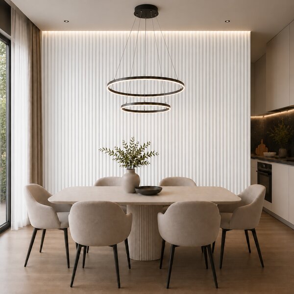 Panou decorativ PVC oval Elio – Alb pur 270x16x1.5 cm