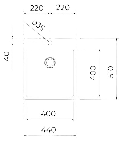 Teka Forline chiuveta din otel 51x44 cm oţel 115000081