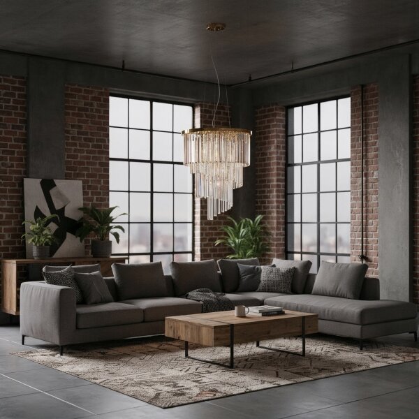 Lustră pe cablu CARLTON 12xE14/40W/230V auriu Ideal Lux