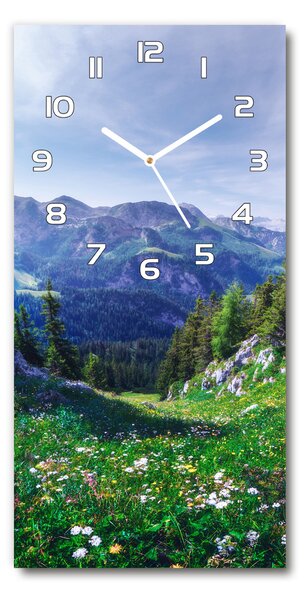 Ceas de sticlă pe perete vertical Alpi