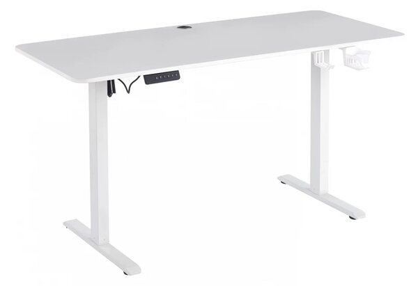 ELEVON WX-009 – Birou Reglabil Electric, Înălțime Reglabilă 72–118 cm, Blat Monobloc PAL de Înaltă Densitate 15 mm, Cadru Metalic din Oțel 65×45 mm, Panou Electronic, 140 × 60 cm, Alb