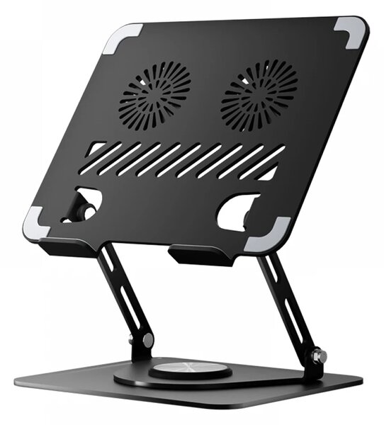 Suport Laptop din Oțel Carbon, Stabilitate, Ergonomie și Răcire Eficientă, Negru