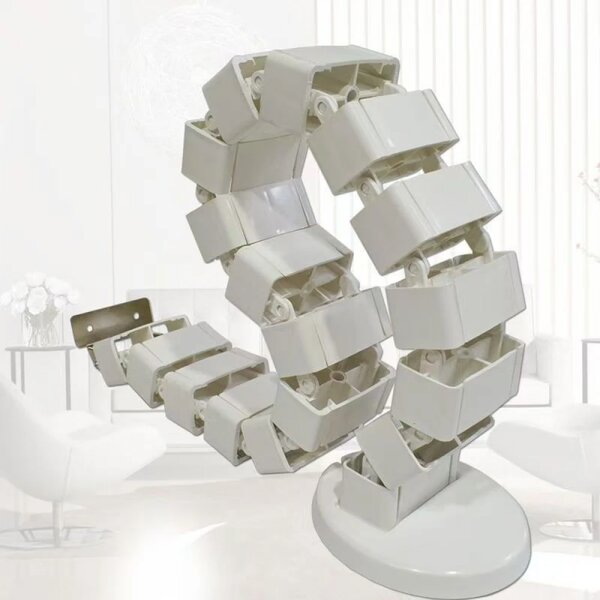 Organizator pentru cabluri, tub spiralat, inaltime reglabila – Formă Patrata, 130 cm, Alb