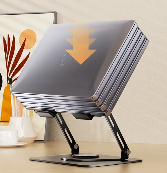 Suport Laptop din Oțel Carbon, Stabilitate, Ergonomie și Răcire Eficientă, Alb
