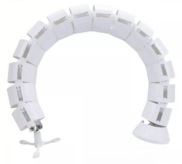 Organizator pentru cabluri, tub spiralat, inaltime reglabila – Formă Rotundă, 130 cm, Alb