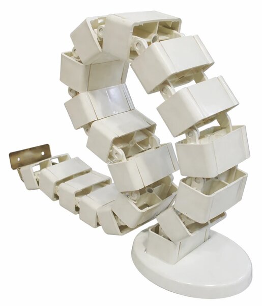 Organizator pentru cabluri, tub spiralat, inaltime reglabila – Formă Patrata, 130 cm, Alb