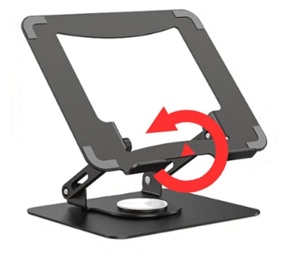 Suport Laptop Reglabil 360°, Ergonomie, Stabilitate și Design Premium, Negru