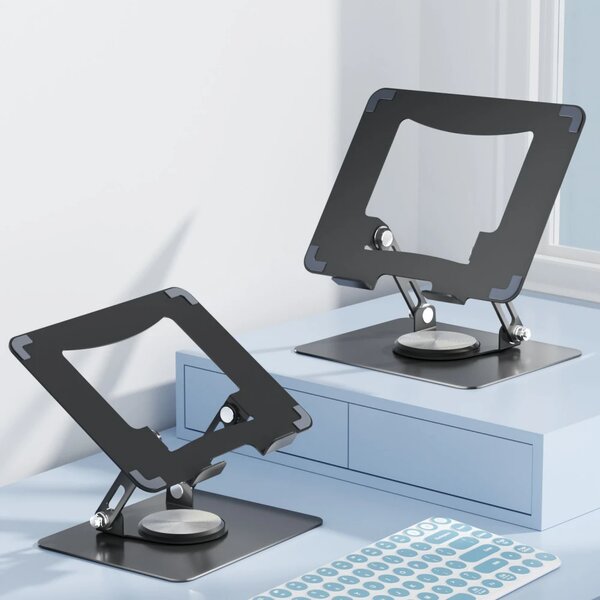 Suport Laptop Reglabil 360°, Ergonomie, Stabilitate și Design Premium, Alb